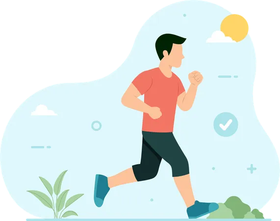 Man running and Jogging  Illustration