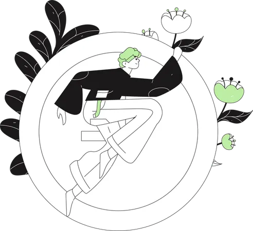 Man running at outdoor  Illustration