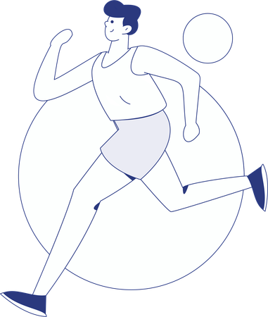 Man running at park  Illustration