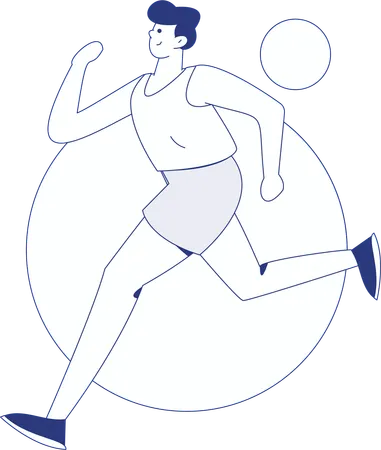 Man running at park  Illustration
