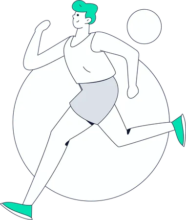 Man running at park  Illustration