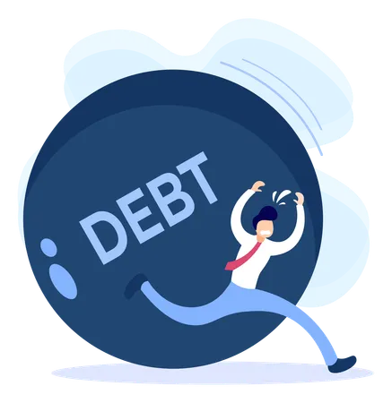Illustration Vector Graphic Cartoon Character Of Debt Illustration
