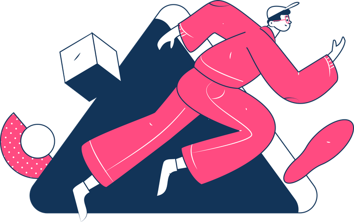 Man running for fitness  Illustration