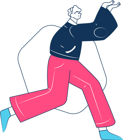 Man running for fitness  Illustration