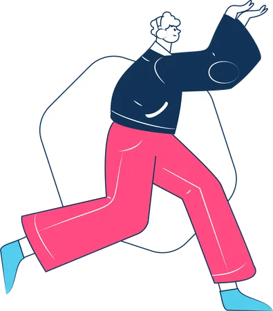 Man running for fitness  Illustration