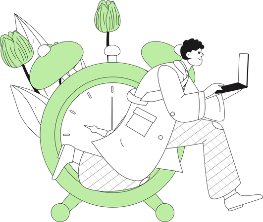 Man running for office work  Illustration
