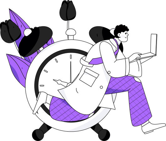 Man running for office work  Illustration