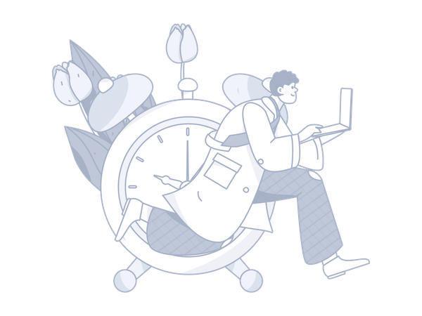 Man running for office work  イラスト