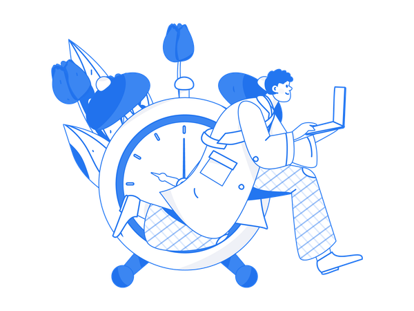 Man running for office work  イラスト