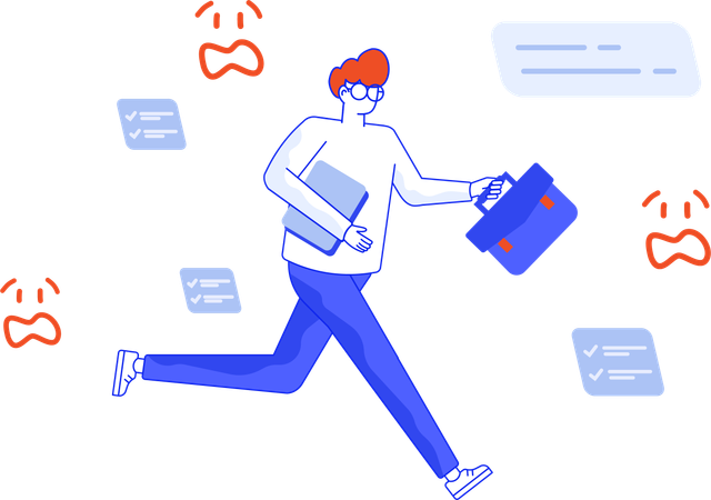Man running for Overloading Business  Illustration