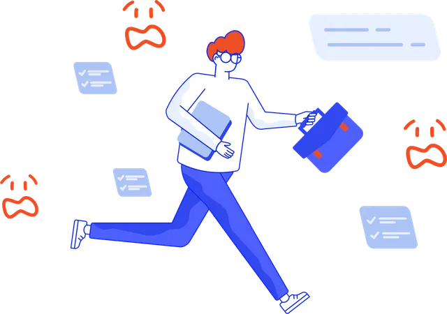 Man running for Overloading Business  Illustration