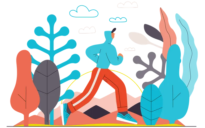 Man Running  Illustration