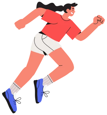 Man running in marathon Illustration
