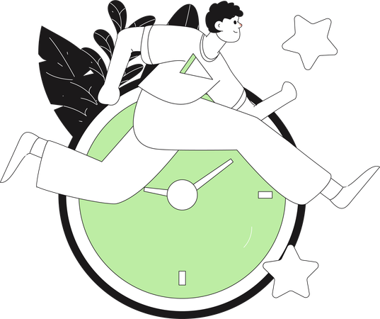 Man running in morning time  Illustration