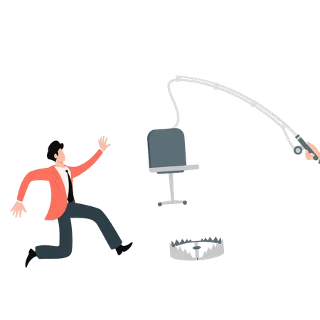 Man running in office for job potion  Illustration