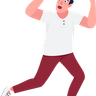 man running in panic illustration free download