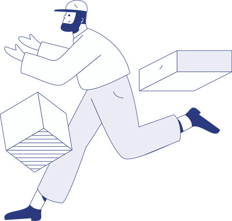 Man running in park  Illustration