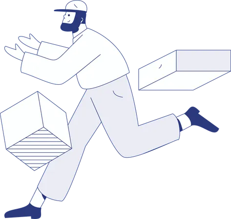 Man running in park  Illustration