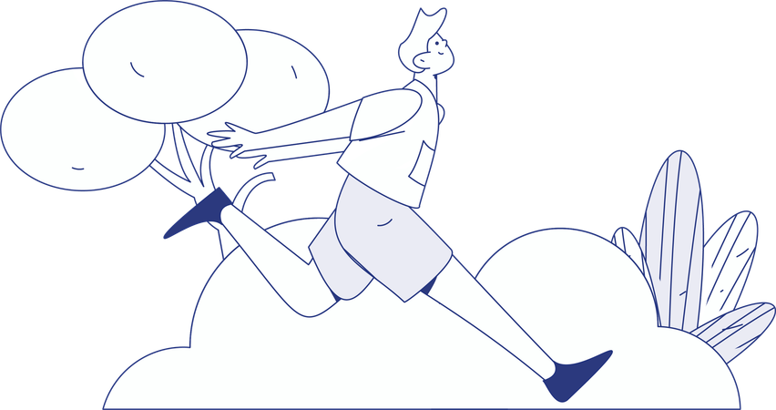 Man running in park  Illustration