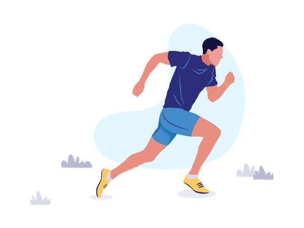 Man running in race  Illustration