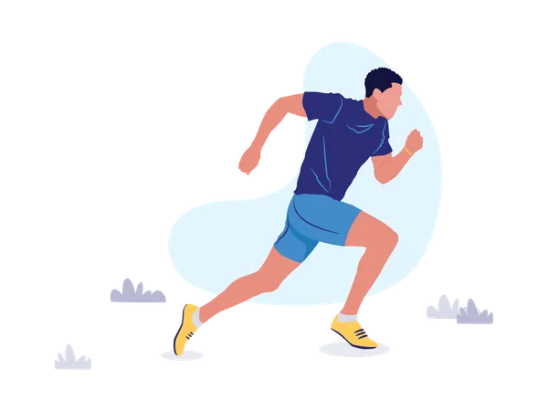 Man running in race  Illustration