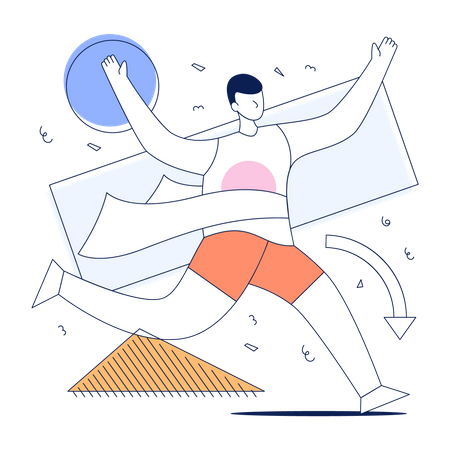 Man running in race  Illustration