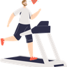 man running on treadmill illustration free download
