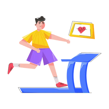 Trendy Flat Illustration Of Treadmill Running Illustration