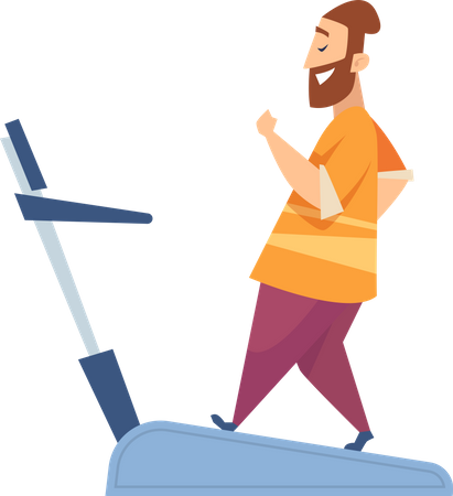 Man running on treadmill  Illustration