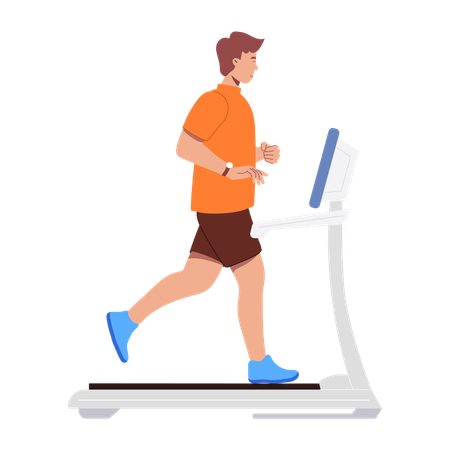 Man Running on Treadmill  Illustration