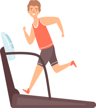 Man running on treadmill  Illustration