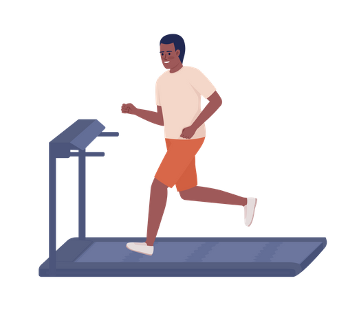 Man running on treadmill  Illustration