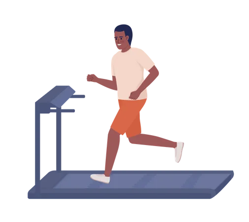 Man running on treadmill  Illustration