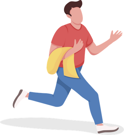 Man Running towards Black Friday  Sale Illustration