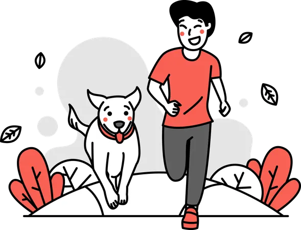 These Charming Flat Illustrations Exude A Sense Of Joy Love And The Unique Bond Between Pet Owners And Their Beloved Animal Companions Its Illustration Man Walking With Dog With The Visuals That Come From Being A Pet Lover We Represent Healthy Living In A Very Fun Way Illustration