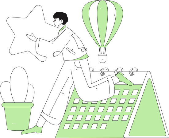 Man running with star  Illustration