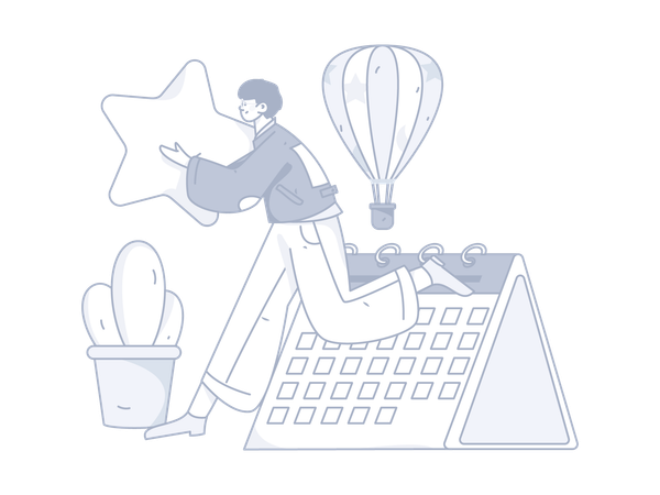 Man running with star  イラスト