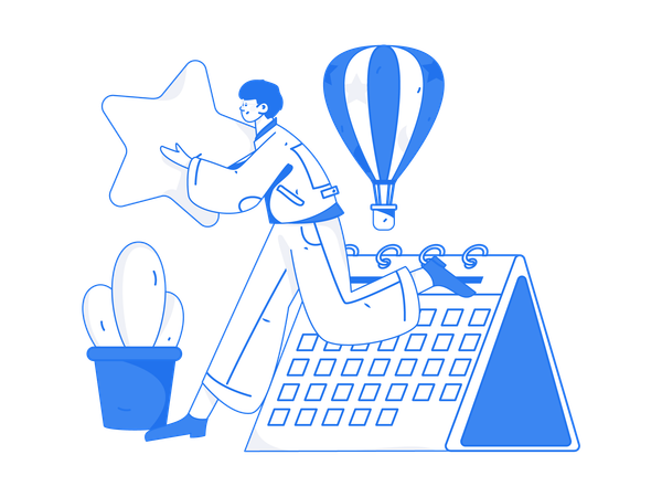 Man running with star  イラスト