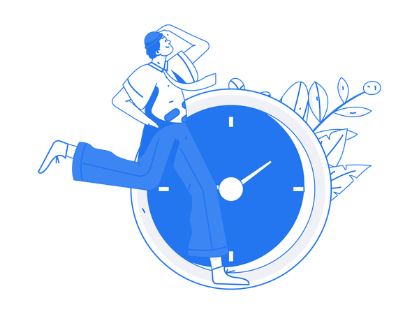Man running with time  Illustration
