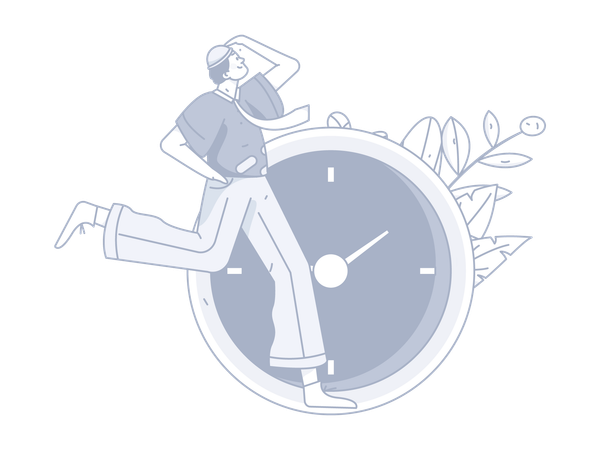 Man running with time  Illustration