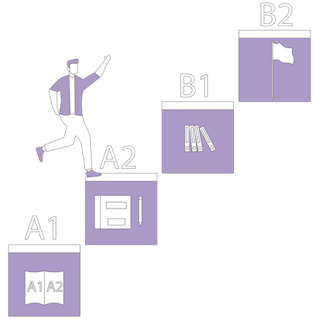 Man runs at the flag  Illustration