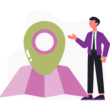 Man s finding location  Illustration