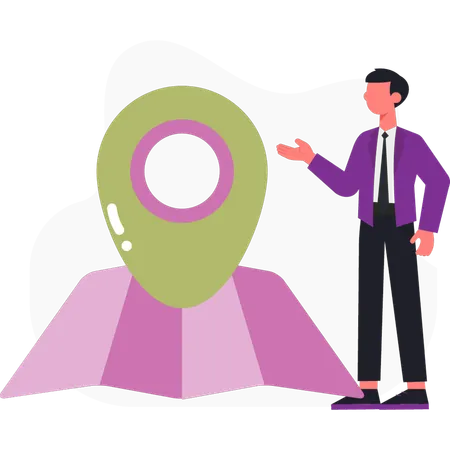 Man s finding location  Illustration