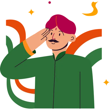 Man saluting on Indian republic day Illustration