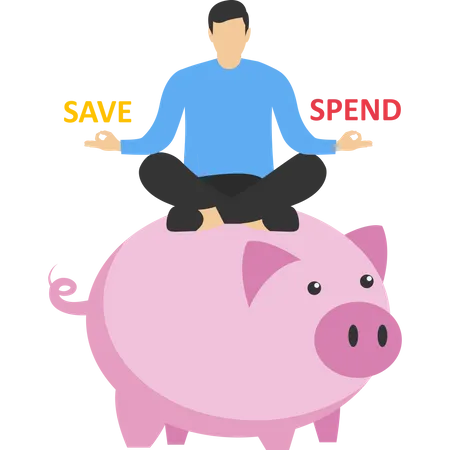 People Hesitate To Sit On Savings Balance Options Save Or Spend Money Decision Save Or Spend Choose To Invest Or Pay Off Debt Concept Financial Options When Receiving Bonus Or Extra Money Illustration