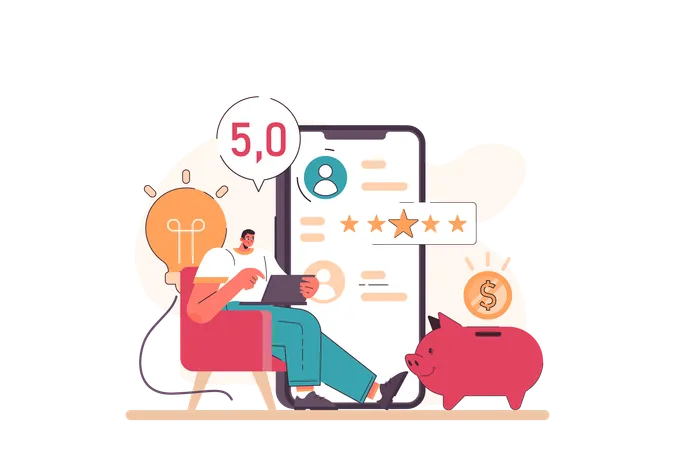 Passive Income In The Internet Character Making Money On Freelance Exchange Online Remote Work Easy Way To Receive Profit From Remote Source Flat Vector Illustration Illustration