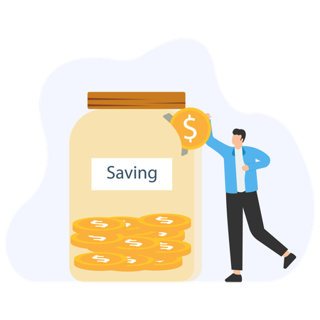 Man Saving Fund  Illustration