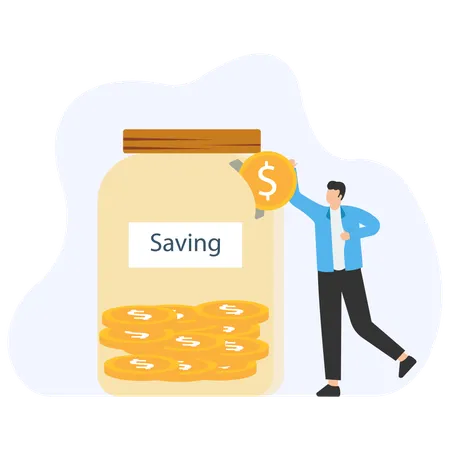 Man Saving Fund  Illustration