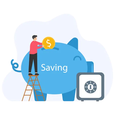 Man Saving Fund  Illustration