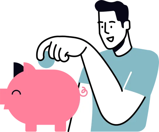 Man saving money  Illustration